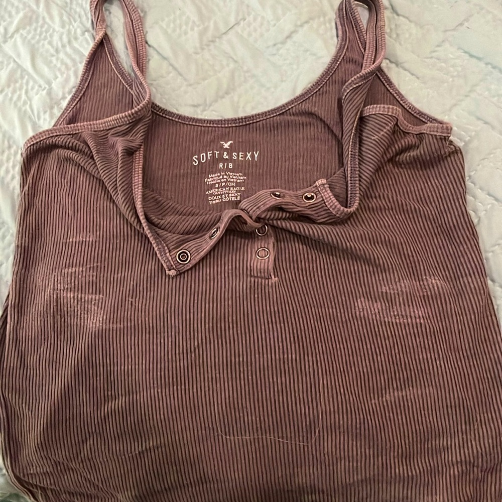 Small soft and sexy American eagle crop tank top grey